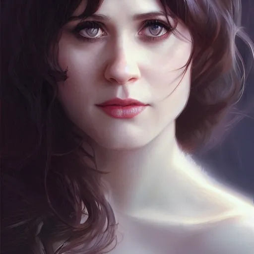 Prompt: ultra realistic illustration, zooey deschanel, intricate, elegant, highly detailed, digital painting, artstation, concept art, smooth, sharp focus, illustration, art by artgerm and greg rutkowski and alphonse mucha and wlop