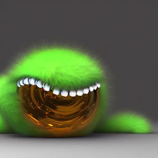 Prompt: glass bottle with cute fluffy alien creature specimen inside, detailed high quality 3 d render 4 k