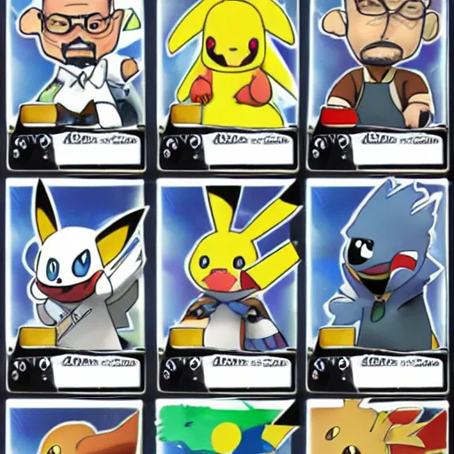 Prompt: walter white pokemon card, pokemon, card, scan