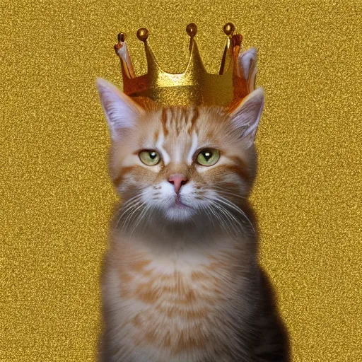 Prompt: cat with gold crown emoji