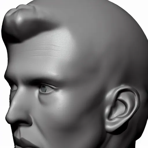 Image similar to 3 d ray traced rendering of jesse's head. 8 k, subsurface scattering, 4 0 0 0 samples, denoised