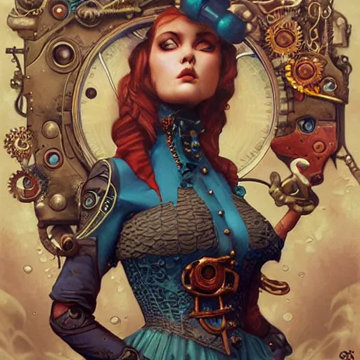 Image similar to lofi underwater victorian steampunk portrait, Pixar style, by Tristan Eaton Stanley Artgerm and Tom Bagshaw.