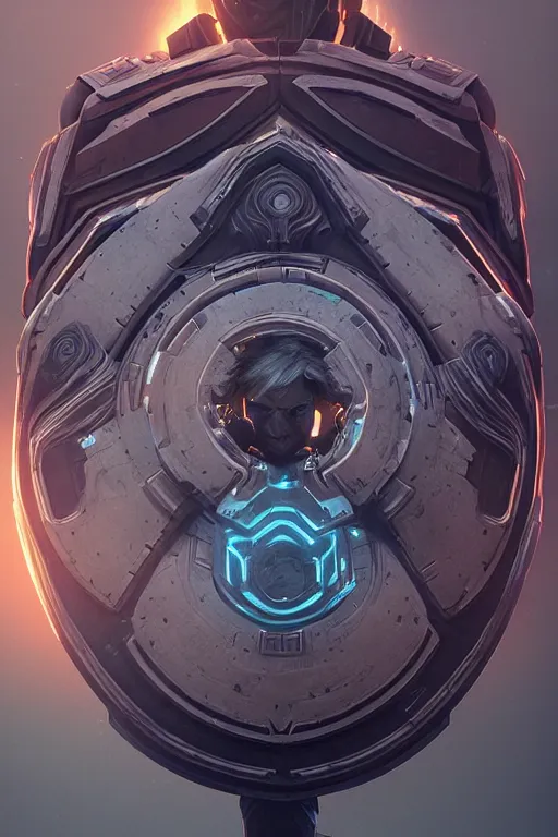 Image similar to sci fi warrior shield. intricate artwork by beeple. third person, beautiful, full view, cinematic lighting, octane render, trending on artstation, greg rutkowski very coherent symmetrical artwork. cinematic, hyper realism, high detail, octane render, 8k