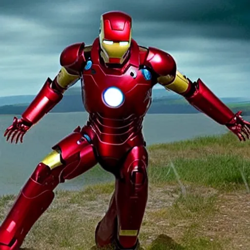 Prompt: Sir David Attenborough as Iron Man