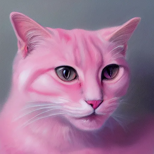 Image similar to pink cat, oil Painting, ultradetailed, artstation