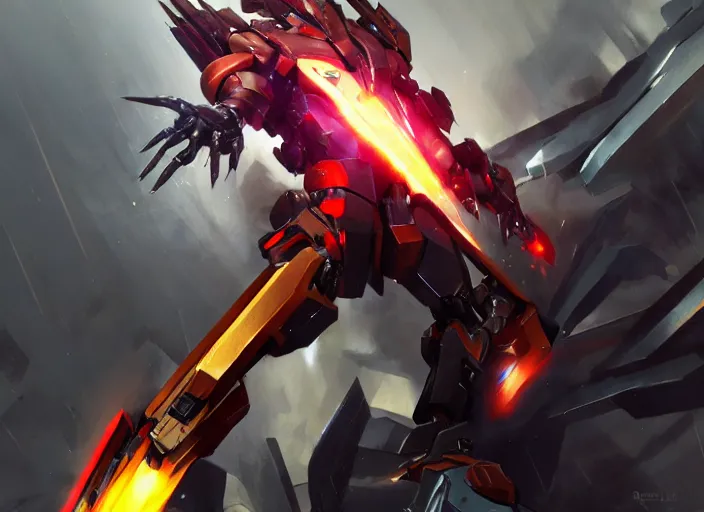 Image similar to rodimus from metal gear rising revengeance by greg rutkowski