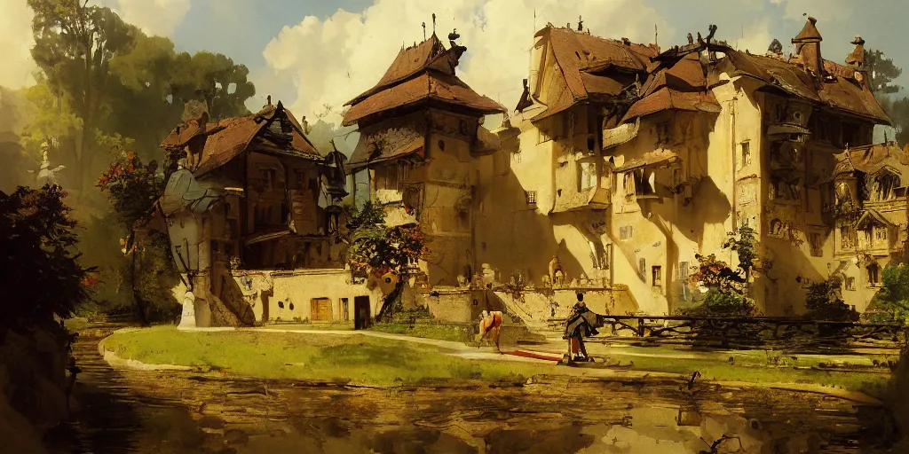 Image similar to gorgeous Carl Spitzweg painting, artstation