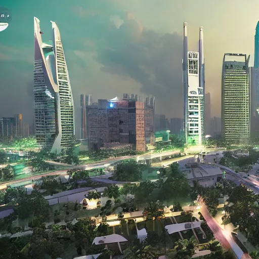 Image similar to lahore city, future, cyber theme, 2 0 8 0