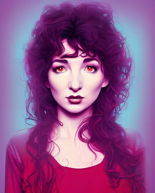 Prompt: richly detailed color illustration young kate bush illustrated by artgerm and mina petrovic and timothy kong and marina federovna. 3 - d shadowing