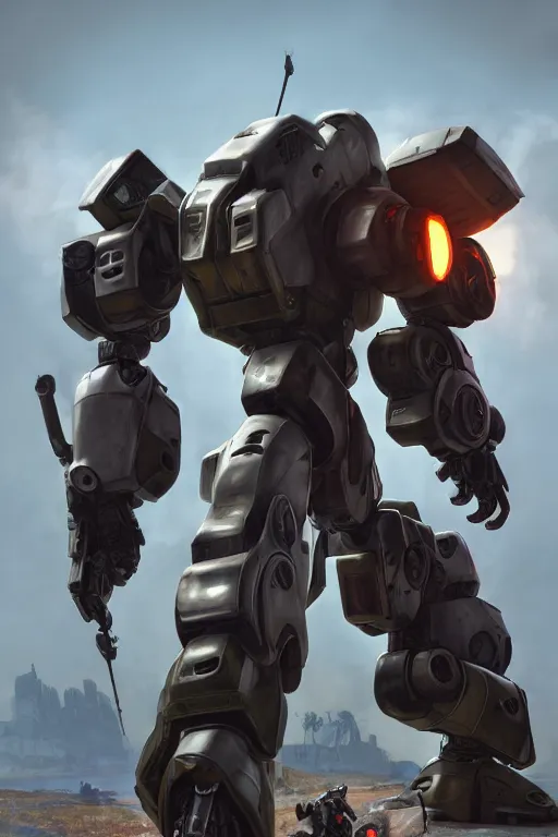 Image similar to mechwarrior 5 : mercenaries mech megaman transformer robot boss tank engine game octane render, 4 k, hd 2 0 2 2 3 d cgi rtx hdr style chrome reflexion glow fanart, global illumination ray tracing hdr fanart arstation by ian pesty by jesper ejsing pixar and disney unreal zbrush central hardmesh