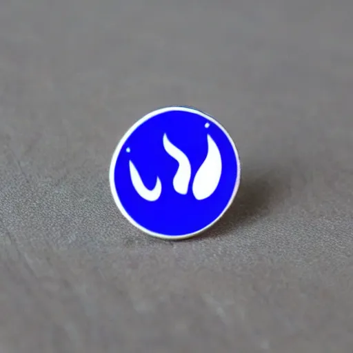 Prompt: minimalistic circle enamel pin of a cup on fire flame, retro design