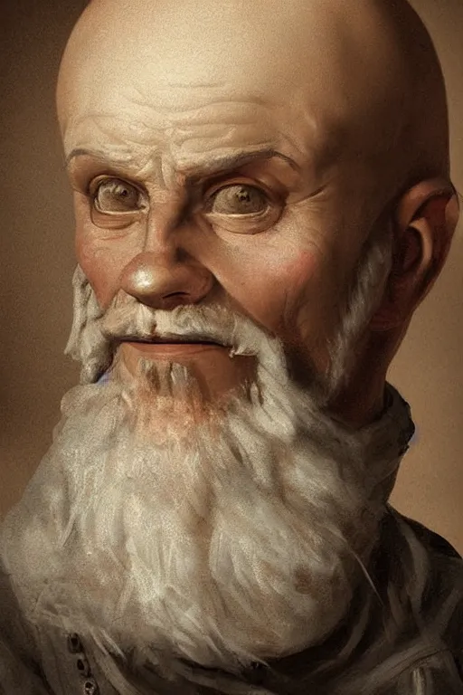 Prompt: portrait, headshot, digital painting, of an old rich 17th century sailor, bald, realistic, hyperdetailed, chiaroscuro, concept art, art by Franz Hals