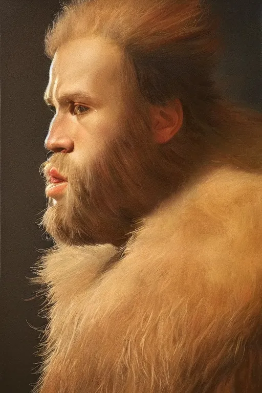 Prompt: hairy giant,art by Daniel Simon,trending on artstation, prehensile lighting product view,portrait,dutch golden age ,Digimon ,oil and canvas ,profile picture,