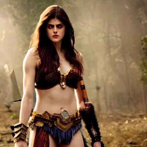 Prompt: alexandra daddario as an amazon warrior