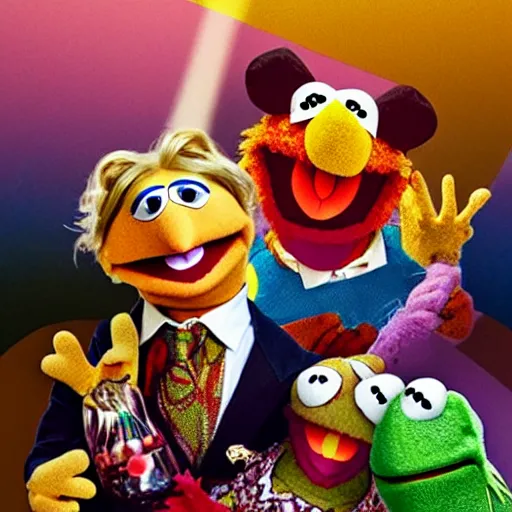 Image similar to Muppets doing drugs