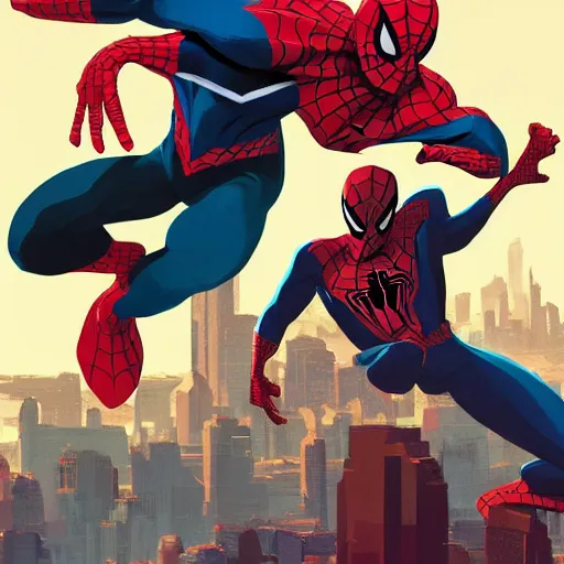 Image similar to donald glover as spiderman, art gta 5 cover, official fanart behance hd artstation by jesper ejsing, by rhads, makoto shinkai and lois van baarle, ilya kuvshinov, ossdraws, and by feng zhu and loish and laurie greasley, victo ngai, andreas rocha, john harris