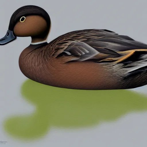 Image similar to Duck emoji, photorealistic render