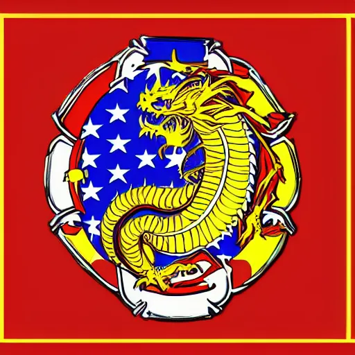Image similar to official flag of the dragon empire