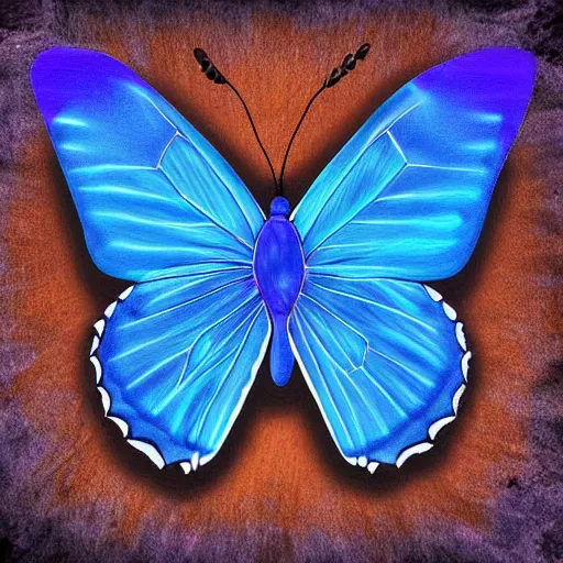 Prompt: a beautiful blue butterfly, highly detailed digital art