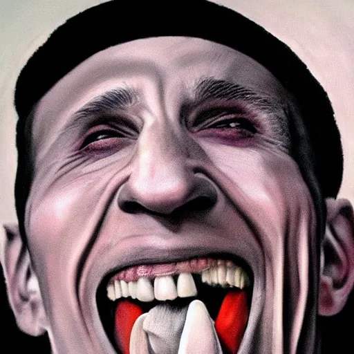 Image similar to ‘Anthony Fauci vampire, close-up, hyper realistic’