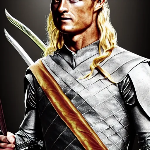 Prompt: cristiano ronaldo as legolas in lord of the rings movie, hyper detailed, 8 k