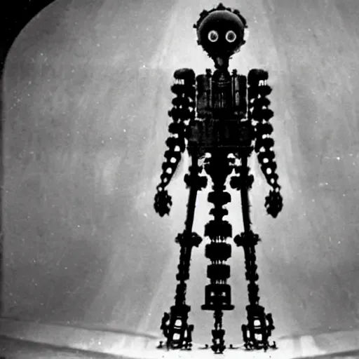 Prompt: a Karl Blossfeldt flower robot in the film Metropolis by Fritz Lang reimagined by Industrial Light and Magic