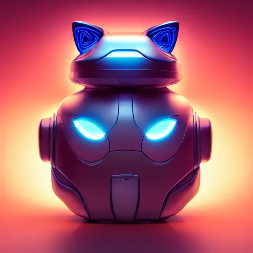 Image similar to product photo of a futuristic stylized pet robot, kitten puppy teddy mix, super cute robot face, awww, by artgerm and greg rutkowski and marc newson, alphonse mucha, zaha hadid,, volumetric light, detailed, octane render, midsommar