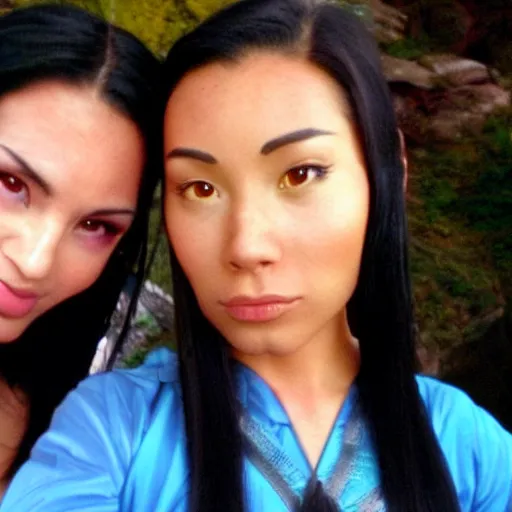 Image similar to a selfie of Ang and Ozai from avatar the last airbender