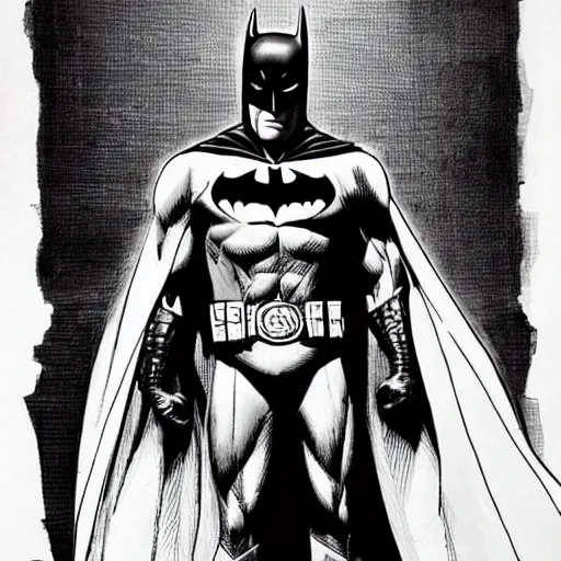 Prompt: hyperrealistic, detailed, batman dynamic pose, ink, line art by Kim Jung gi