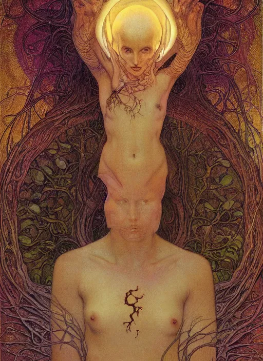 Prompt: hyper realistic painting of the tree of life in the style of wayne barlowe, gustav moreau, goward, gaston bussiere and roberto ferri, santiago caruso, and austin osman spare, bouguereau, alphonse mucha, saturno butto. occult art