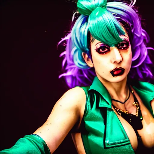 Image similar to a fotograph of jolyne kujoh from jojo's bizarre adventure, filmic, cinematographic