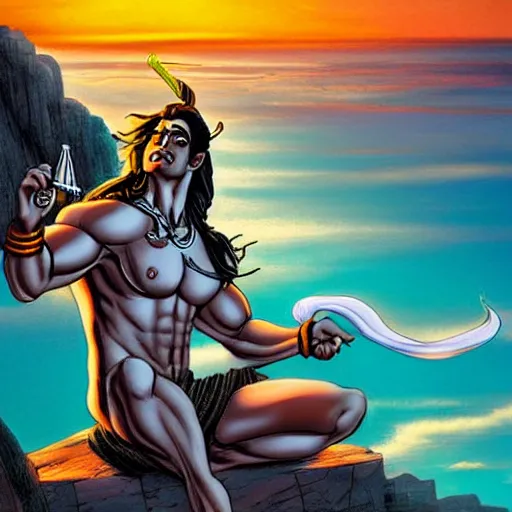 lord shiva as a muscular comic book character, smoking | Stable Diffusion |  OpenArt