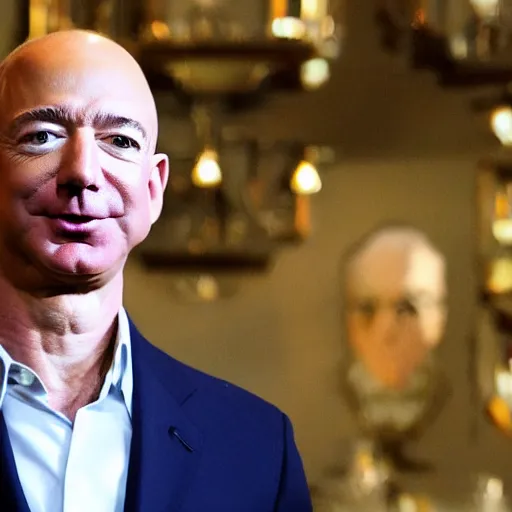 Prompt: Photography of Jeff Bezos with a pony tail