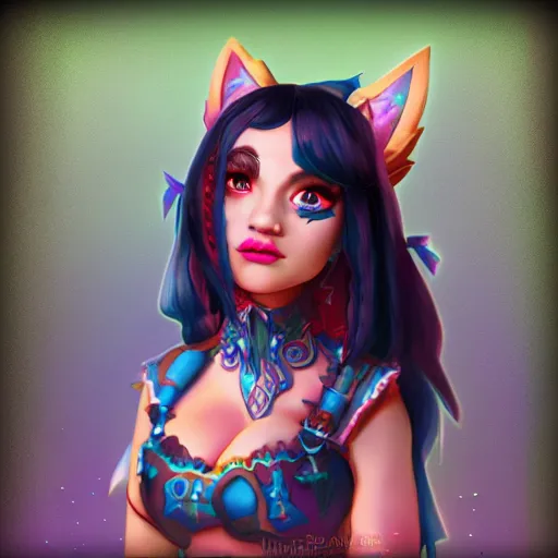 Image similar to melanie martinez as a world of warcraft character, night elf, fantasy, seen on artstation, concept, extremely detailed