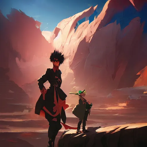 Image similar to hero world trigun, behance hd by jesper ejsing, by rhads, makoto shinkai and lois van baarle, ilya kuvshinov, rossdraws global illumination