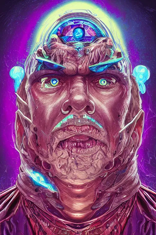 Prompt: portrait of angry jewel djinn wizard in the style of Rob Lefield and Dan Mumford , trending on artstation, digital art,surrealism ,macro,blueprint ,vaporwave ,