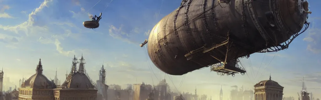 Image similar to a steampunk airship flying over a victorian city. 8 k, epic cinematic hyperrealism masterpiece. realistic poster with shaded lighting by craig mallismo, artgerm, jeremy lipkin and michael garmash, unreal engine, radiant light, detailed and complex environment, digital art, art station trends, detailed, lens flare, motion blur