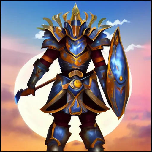 Image similar to !dream warrior of sun, full armor