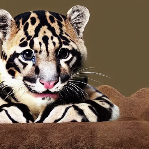 Image similar to a clouded leopard wearing a flat cap, national geographic, highly detailed