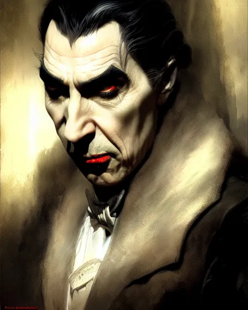 Image similar to portrait of mysterious bela lugosi's dracula, fantasy character portrait, ultra realistic, concept art, intricate details, highly detailed by greg rutkowski, gaston bussiere, craig mullins, simon bisley