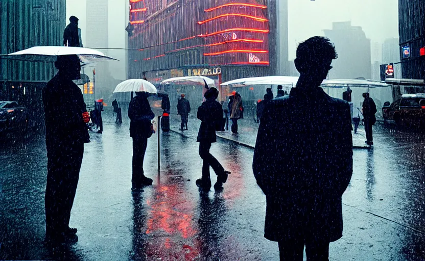 Prompt: cinestill selfie with iphone and mechanical monstrosity, hyperdetailed, by vivian maier,, pouring rain menacing lights shadows, 8 k, hd, high resolution, 3 5 mm, f / 3 2, ultra realistic faces, ex machina