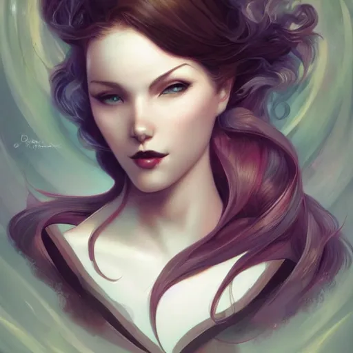 Image similar to a pinup by charlie bowater and anna dittmann and olivia de berardinis.