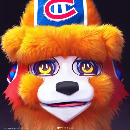 Image similar to suprised anime Portrait of Youppi the Habs Montreal Canadiens Mascot as a very sad and menacing pokemon, highly detailed anime, high evolution, 1993, legendary, smooth, sharp focus, dynamic lighting, intricate, trending on ArtStation, shiny Youppi as suprised pikachu, illustration pokemon, art by WLOP