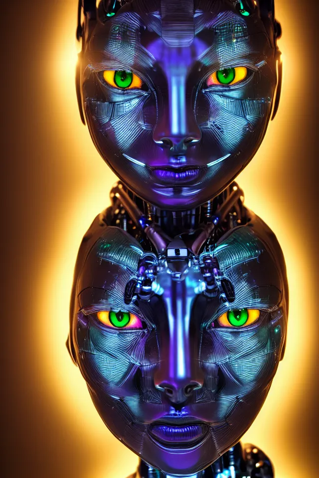 Image similar to detailed photo of the half - cybernetic robo catgirl with human face, symmetry, awesome exposition, very detailed, highly accurate, intricate, professional lighting diffracted lightrays, 8 k, sense of awe, science fashion magazine cover