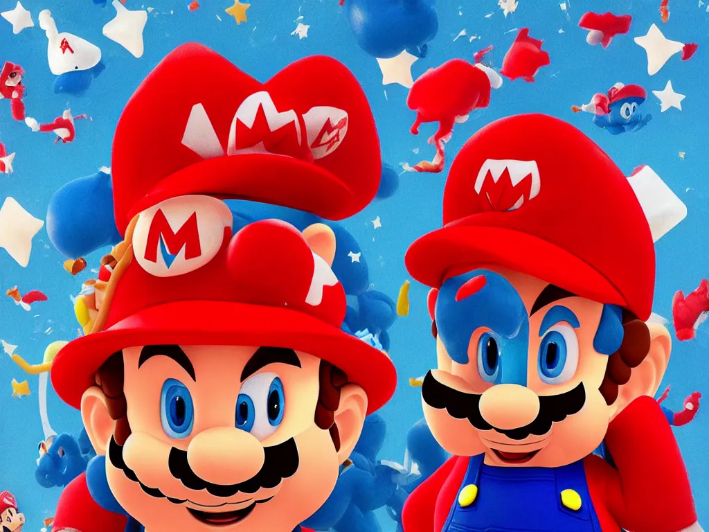 Prompt: Mario in a red hat in the style of David Lynch Blue Velvet film aesthetic!!!