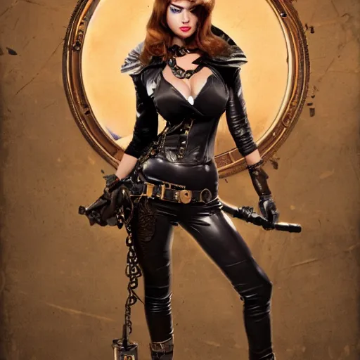 Image similar to full body photo kate upton steampunk rogue, highly detailed, 4k, HDR, award-winning photo