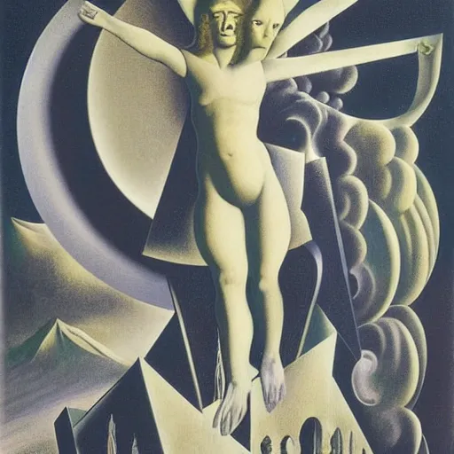 Prompt: visions of xanadu, by stanislaw szukalski, marcel duchamp, salvador dali, rene magritte, andre breton