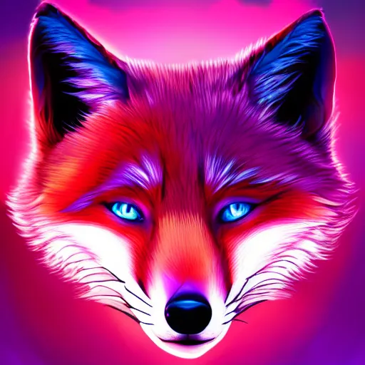 Prompt: digital fox, retrowave palette, highly detailed, anatomically correct vulpine, synth feel, ear floof, flowing fur, super realism, accurate animal imagery, 4 k digital art