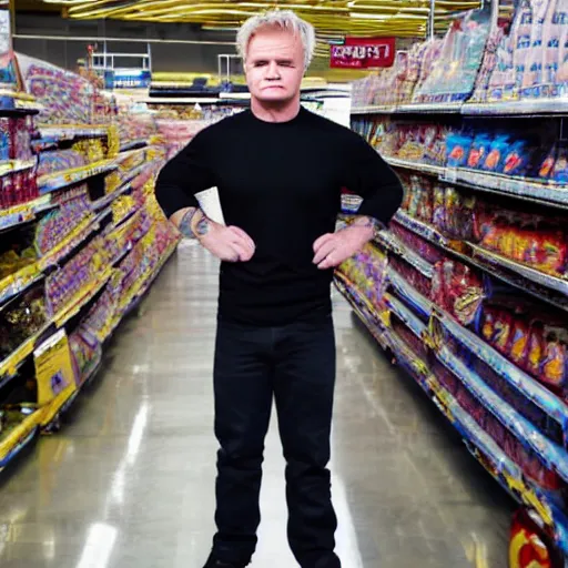 Image similar to angry gordon ramsey standing in a walmart