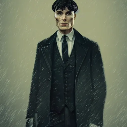 Image similar to a portrait of cillian murphy as tommy shelby, atlantis background, highly detailed, realistic face, digital art, epic, fantasy, in the style of Benjamin Bader, sharp, artstation